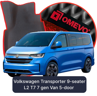 EVA bilgummimåtter OMEVO til Volkswagen Transporter 9-sæders L2 T7 7 gen Van 5-dørs (2024-2025)