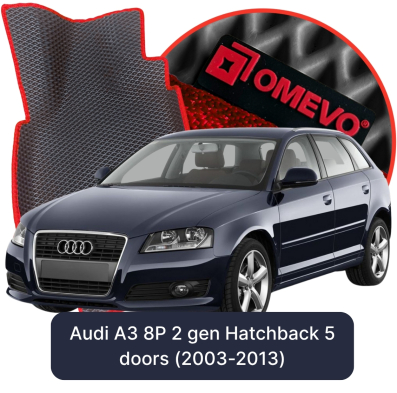 EVA bilgummimåtter OMEVO til Audi A3 8P 2 gen Hatchback 5-dørs (2003-2013)