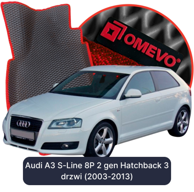 EVA bilgummimåtter OMEVO til Audi A3 S-Line 8P 2 gen Hatchback 3-dørs (2003-2013)