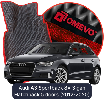 EVA bilgummimåtter OMEVO til Audi A3 Sportback 8V 3 gen Hatchback 5-dørs (2012-2020)