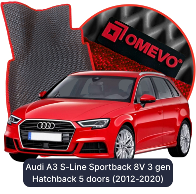 EVA bilgummimåtter OMEVO til Audi A3 S-Line Sportback 8V 3 gen Hatchback 5-dørs (2012-2020)