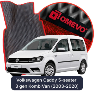 OMEVO 5D Pro EVA Bilmåtter til Volkswagen Caddy 5-sæders 3. gen KombiVan (2003-2020)