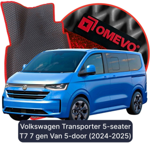 OMEVO 5D Pro EVA Bilmåtter til Volkswagen Transporter 5-saeders (dobbeltkabine) T7 7 gen Van 5-doers (2024-2025)