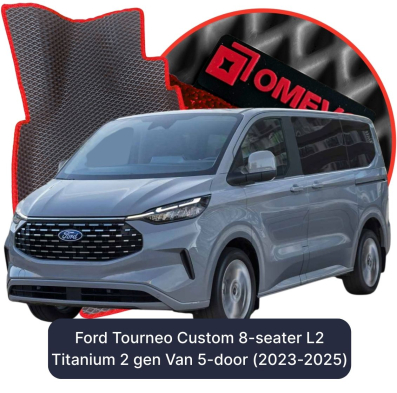 EVA bilgummimåtter OMEVO til Ford Tourneo Custom 8-personers L2 Titanium 2 gen Van 5 døre (2023-2025)