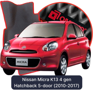 OMEVO 5D Pro EVA Bilmåtter til Nissan Micra K13 4 gen Hatchback 5 døre (2010-2017)