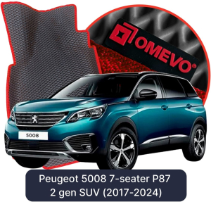 OMEVO 5D Pro EVA Bilmåtter til Peugeot 5008 7-sæders P87 2. gen SUV (2017-2024)