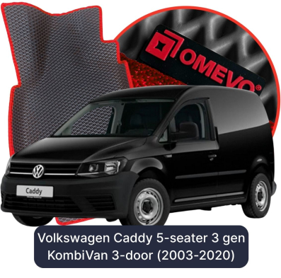 EVA bilgummimåtter OMEVO til Volkswagen Caddy 5-personers 3 gen KombiVan 3 døre (2003-2020)