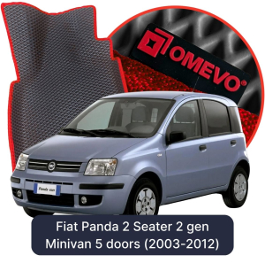 OMEVO 5D Pro EVA Bilmåtter til Fiat Panda 2 Sæder 2 gen Minivan 5 døre (2003-2012)