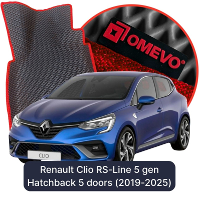 EVA bilgummimåtter OMEVO til Renault Clio RS-Line 5 gen Hatchback 5 døre (2019-2025)