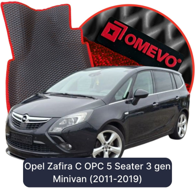 EVA bilgummimåtter OMEVO til Opel Zafira C OPC 5 Sæder 3 gen Minivan (2011-2019)