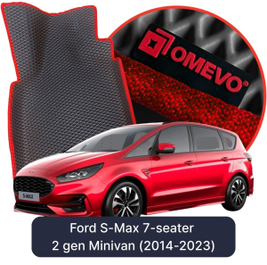 OMEVO 5D Pro EVA Bilmåtter til Ford S-Max 7-sædet 2. gen Minivan (2014-2023)