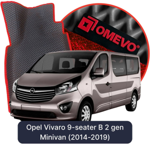 OMEVO 5D Pro EVA Bilmåtter til Opel Vivaro 9-sæders B 2. gen Minivan (2014-2019)