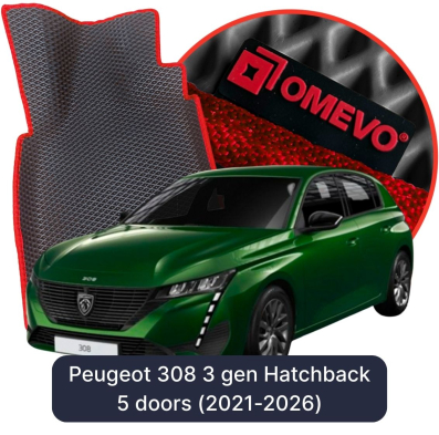 EVA bilgummimåtter OMEVO til Peugeot 308 3. gen Hatchback 5 døre (2021-2026)