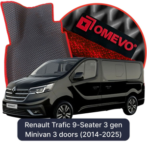 OMEVO 5D Pro EVA Bilmåtter til Renault Trafic 9-sæders 3 gen Minivan 3 døre (2014-2025)