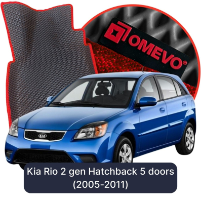 EVA bilgummimåtter OMEVO til Kia Rio 2 gen Hatchback 5 døre (2005-2011)