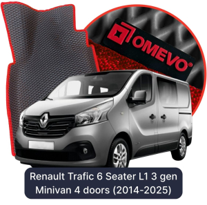 OMEVO 5D Pro EVA Bilmåtter til Renault Trafic 6 Sæder L1 3 gen Minivan 4 døre (2014-2025)