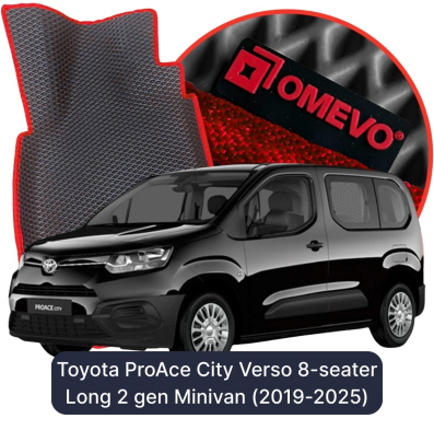 EVA bilgummimåtter OMEVO til Toyota ProAce City Verso 8-sæders Long 2. gen Minivan (2019-2025)