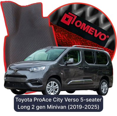 EVA bilgummimåtter OMEVO til Toyota ProAce City Verso 5-sæders Long 2. gen Minivan (2019-2025)
