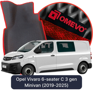 OMEVO 5D Pro EVA Bilmåtter til Opel Vivaro 6-sæders C 3. gen Minivan (2019-2025)