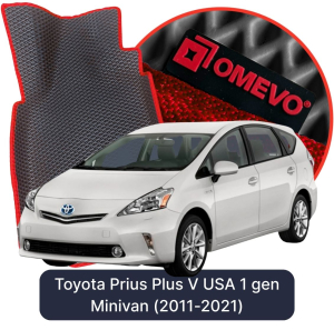 OMEVO 5D Pro EVA Bilmåtter til Toyota Prius Plus V USA 1. gen Minivan (2011-2021)