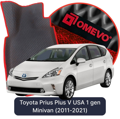 EVA bilgummimåtter OMEVO til Toyota Prius Plus V USA 1. gen Minivan (2011-2021)