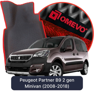 OMEVO 5D Pro EVA Bilmåtter til Peugeot Partner B9 2. gen Minivan (2008-2018)
