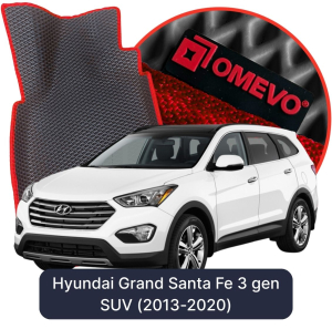 OMEVO 5D Pro EVA Bilmåtter til Hyundai Grand Santa Fe 6-sæders 3. generation SUV (2013-2020)