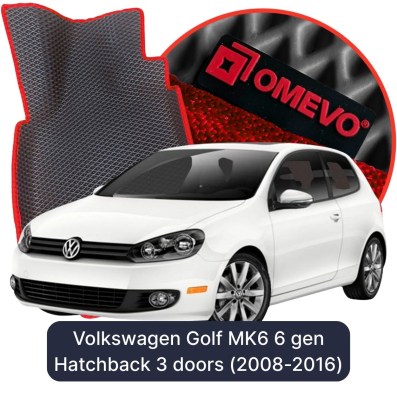 EVA bilgummimåtter OMEVO til Volkswagen Golf MK6 6. gen Hatchback 3 døre  (2008-2016)