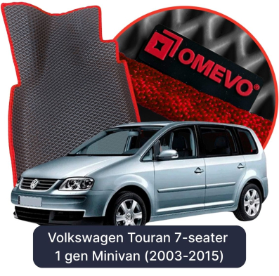 EVA bilgummimåtter OMEVO til Volkswagen Touran 7-sæders 1. gen Minivan (2003-2015)