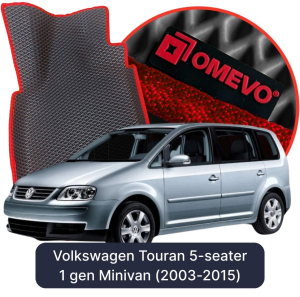 OMEVO 5D Pro EVA Bilmåtter til Volkswagen Touran 5-sæders 1. gen Minivan (2003-2015)