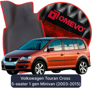 OMEVO 5D Pro EVA Bilmåtter til Volkswagen Touran Cross 5-sæders 1. gen Minivan (2003-2015)