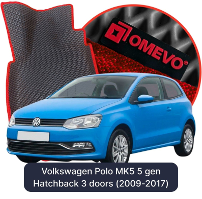EVA bilgummimåtter OMEVO til Volkswagen Polo MK5 5. gen Hatchback 3 døre (2009-2017)