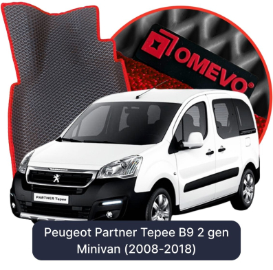 EVA bilgummimåtter OMEVO til Peugeot Partner Tepee B9 2 gen Minivan (2008-2018)