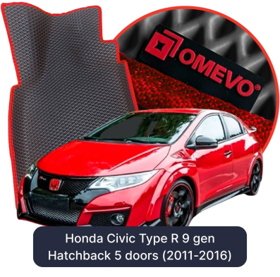 EVA bilgummimåtter OMEVO til Honda Civic Type R 9. generation Hatchback 5 døre (2011-2016)