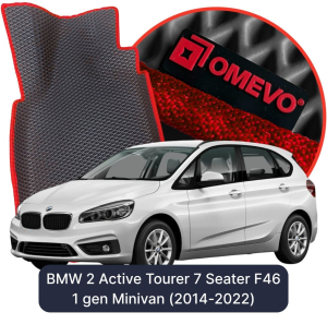 OMEVO 5D Pro EVA Bilmåtter til BMW 2 Active Tourer 7-sædet F46 1 gen Minivan (2014-2022)
