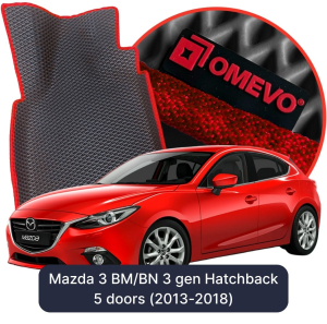 OMEVO 5D Pro EVA Bilmåtter til Mazda 3 BM/BN 3. gen Hatchback 5 døre (2013-2018)
