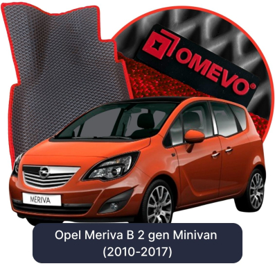 EVA bilgummimåtter OMEVO til Opel Meriva B 2. gen Minivan (2010-2017)