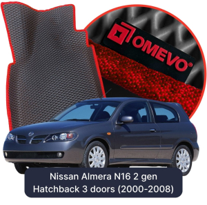 OMEVO 5D Pro EVA Bilmåtter til Nissan Almera N16 2 gen Hatchback 3 døre (2000-2008)