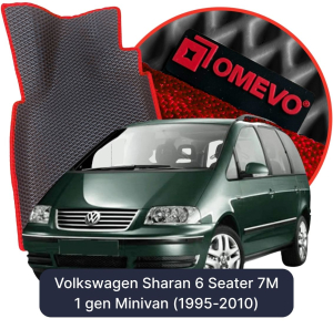 OMEVO 5D Pro EVA Bilmåtter til Volkswagen Sharan 6-sæders 7M 1. gen Minivan (1995-2010)