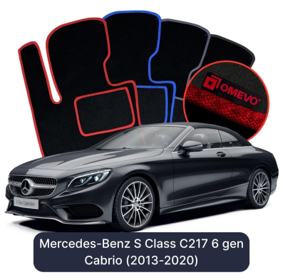 Velour-bilmåtter OMEVO til Mercedes-Benz S Class C217 6 gen Cabrio (2013-2020) 