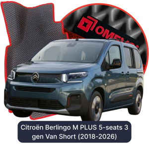 OMEVO 5D Pro EVA Bilmåtter til Citroën Berlingo M PLUS 5-personers 3 gen KombiVan Kort (2018-2026)