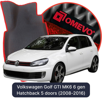 EVA bilgummimåtter OMEVO til Volkswagen Golf GTI MK6 6 gen Hatchback 5 døre (2008-2016)