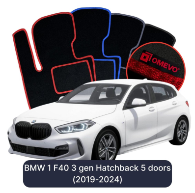 Velour-bilmåtter OMEVO til BMW 1 F40 3 gen Hatchback 5 døre (2019-2024) 
