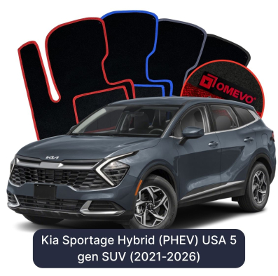 Velour-bilmåtter OMEVO til Kia Sportage Hybrid (PHEV) USA 5 gen SUV (2021-2026) 