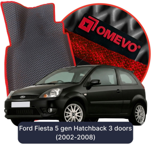 OMEVO 5D Pro EVA Bilmåtter til Ford Fiesta 5. gen Hatchback 3 døre  (2002-2008)