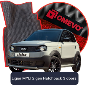 OMEVO 5D Pro EVA Bilmåtter til Ligier MYLI 2 gen Hatchback 3 døre (2024-2026)