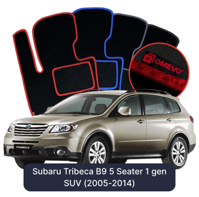 Velour-bilmåtter OMEVO til Subaru Tribeca B9 5 Sæder 1 gen SUV (2005-2014) 