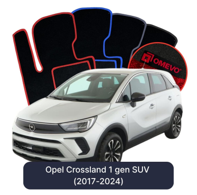 Velour-bilmåtter OMEVO til Opel Crossland  1 gen SUV (2017-2024) 