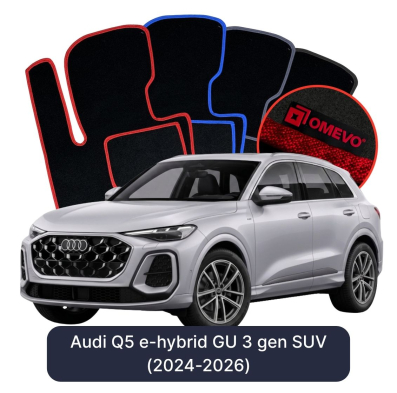 Velour-bilmåtter OMEVO til Audi Q5 e-hybrid GU 3 gen SUV (2024-2026) 