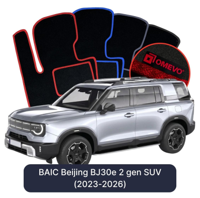 Velour-bilmåtter OMEVO til BAIC Beijing BJ30e 2 gen SUV (2023-2026) 